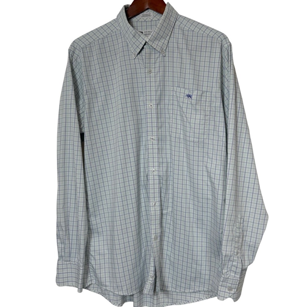 Onward reserve Men's Light Blue Plaid Button-Down Shirt